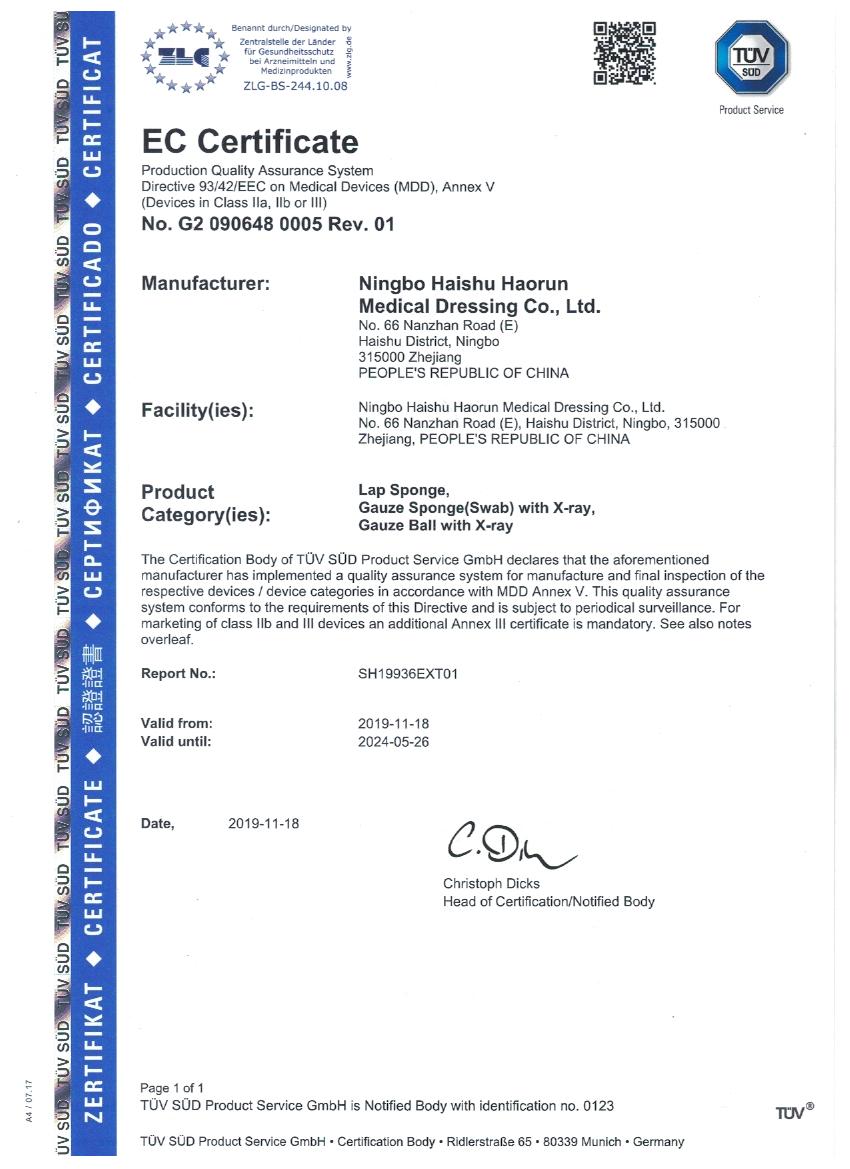 Haorun Medical accoglie con favore l'autorevole audit del TÜV, stabilendo uno standard elevato per la qualità dell'esportazione di dispositivi medici con standard internazionali